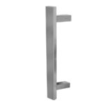BLU HAB77 Offset Rectangular 'T' Bar Pull Handle 400mm Long 300mm Centres 32mm Diameter Universal Fixing 316 Satin Stainless Steel for Aluminium Doors