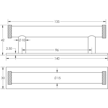 Frelan Hoxton Wenlock Cabinet Handles 96mm Ctrs Plain Backplate Matt Black - Image 2