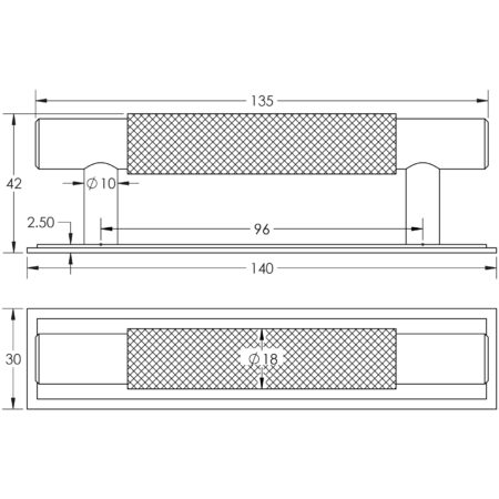 Hoxton Taplow Cabinet Handles 96mm Ctrs Stepped Backplate Satin Nickel - Image 2