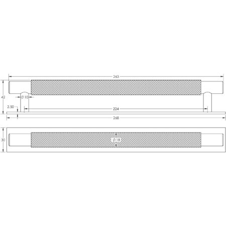 Hoxton Taplow Cabinet Handles 224mm Ctrs Plain Backplate Satin Nickel - Image 2
