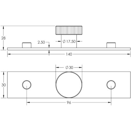 Thaxted Cupboard Knobs 30mm Plain Backplate Black - Image 2