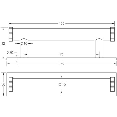 Frelan Hoxton Thaxted Cabinet Handles 96mm Ctrs Plain Backplate Satin Nickel - Image 2