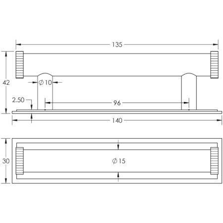Frelan Hoxton Thaxted Cabinet Handles 96mm Ctrs Stepped Backplate Polished Nickel - Image 2