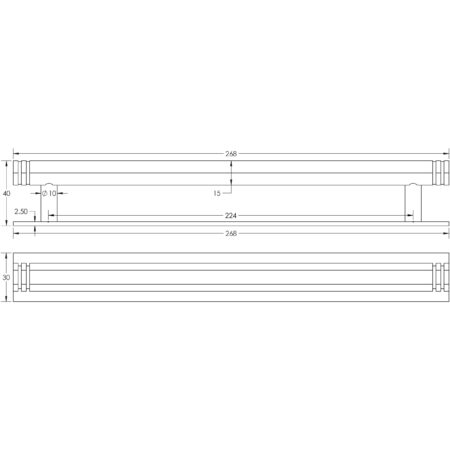 Frelan Hoxton Nile Cabinet Handles 224mm Ctrs Plain Backplate Satin Nickel - Image 2