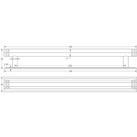 Frelan Hoxton Nile Cabinet Handles 224mm Ctrs Stepped Backplate Satin Nickel - Image 2