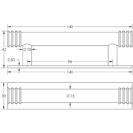 Frelan Hoxton Sturt Cabinet Handles 96mm Ctrs Plain Backplate Satin Brass - Image 2