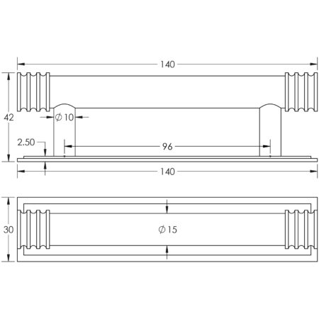Frelan Hoxton Sturt Cabinet Handles 96mm Ctrs Stepped Backplate Matt Black - Image 2