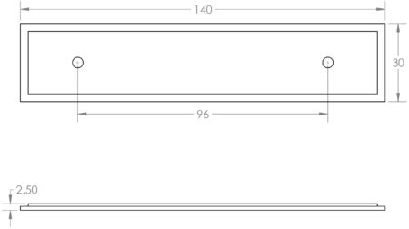 Frelan Hoxton Rushton Backplate for Cabinet Handles 140x30mm Satin Nickel - Image 2