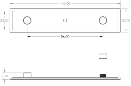Frelan Rushton Backplate for Cupboard Knobs 140x30mm Satin Brass - Image 2