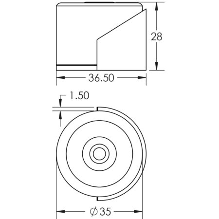 Aluminium Floor Mounted Doorstops 40x30mm Satin Anodised Aluminium - Image 2
