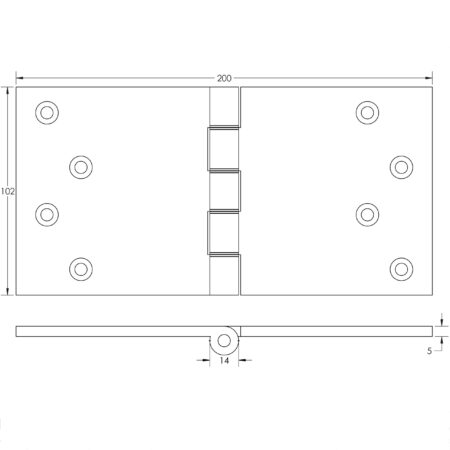 Projection Hinges 102x200x4.5mm Polished Chrome - Image 2