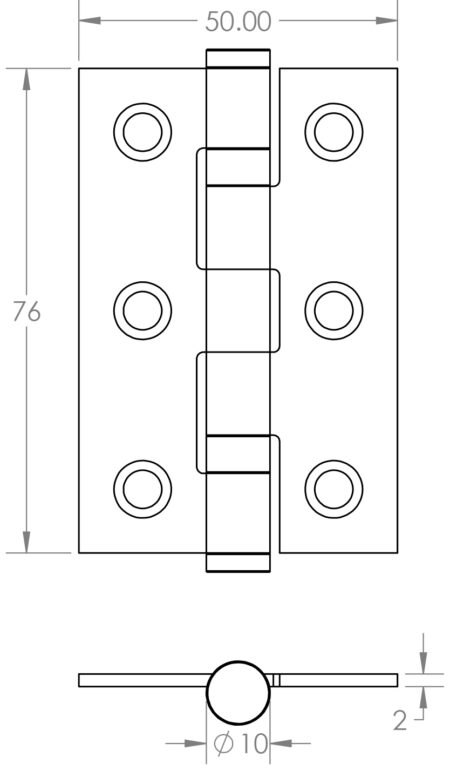 Jedo Stainless Steel Grade 7 Ball Bearing Hinges 76x50mm Antique Brass - Image 2