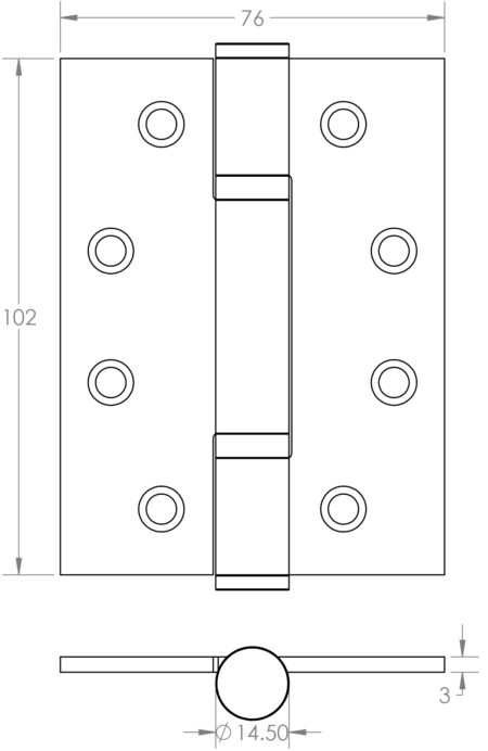 Certifire Stainless Steel Grade 13 Polymer Bearing Hinge 3 Knuckle Dark Bronze - Image 2