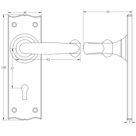 Regal Suite Door Handle on Bathroom Plate Black - Image 2