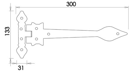 Antique Gate Hinges 300mm Black - Image 2