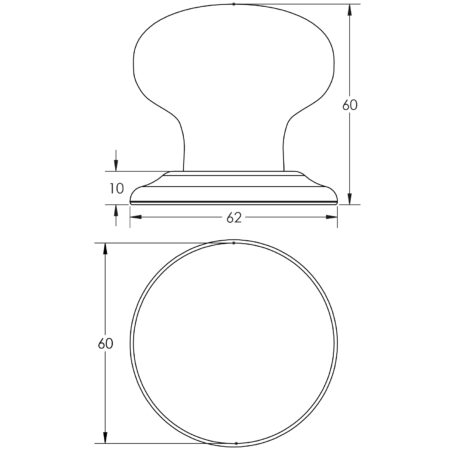 Jedo Porcelain Mortice Door Knobs White - Image 2
