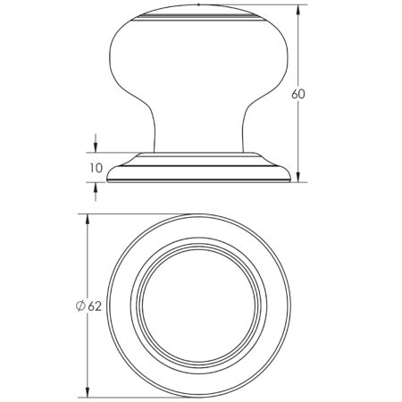 Jedo Porcelain Mortice Door Knobs Goldline White - Image 2