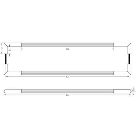 Three One Six Linear Pull Handles 800x25mm Back to Back Gun Metal - Image 2