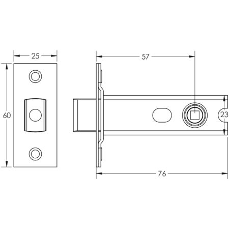 Jedo Heavy Duty Tubular Deadbolts 76mm Satin Stainless Steel - Image 2