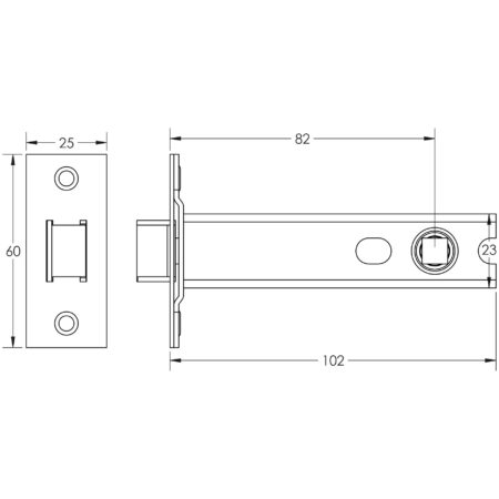 Jedo Heavy Duty Tubular Latches - 45 Degree Short Travel 102mm Satin Stainless Steel - Image 2