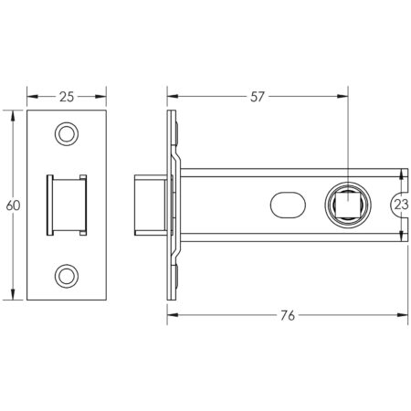 Jedo Heavy Duty Tubular Latches - 45 Degree Short Travel 76mm Satin Stainless Steel - Image 2