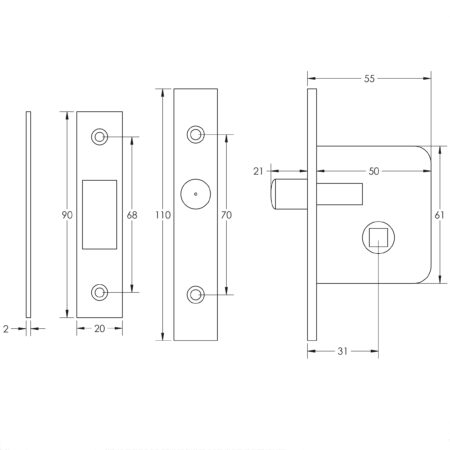 Mortice Budget Lock & Key - Image 2