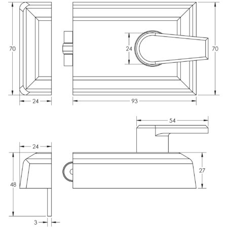 Jedo Roller Bolt Night Latches 90mm Satin Chrome - Image 2