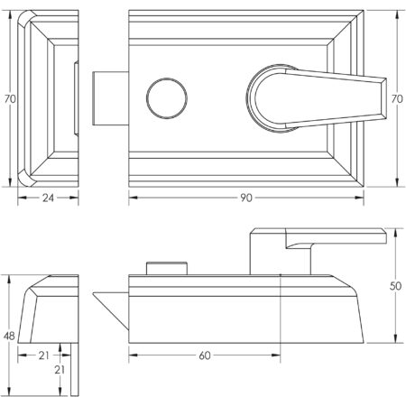 Jedo Standard Stile Night Latches 90mm Polished Chrome - Image 2