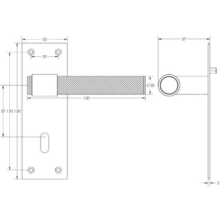 Nero T-Bar Door Handles on Lockplate Black - Image 2