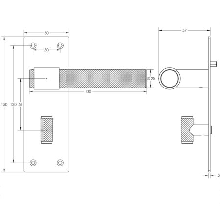 Nero T-Bar Door Handles on Bathroom Plate Black - Image 2