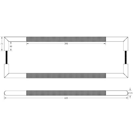 Three One Six Diamond Pull Handles 600x25mm Back to Back Black - Image 2