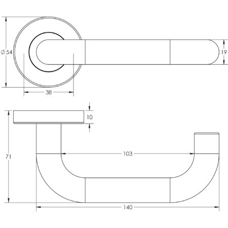 Nero Orbit Black Door Handle - Image 2