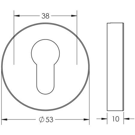 Nero Euro Profile Escutcheon 52mm 304g Black - Image 2