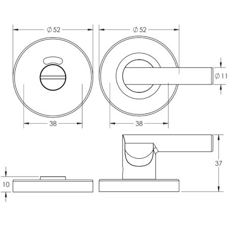 Nero Matt Black Easy Turn & Release 52mm Black - Image 2