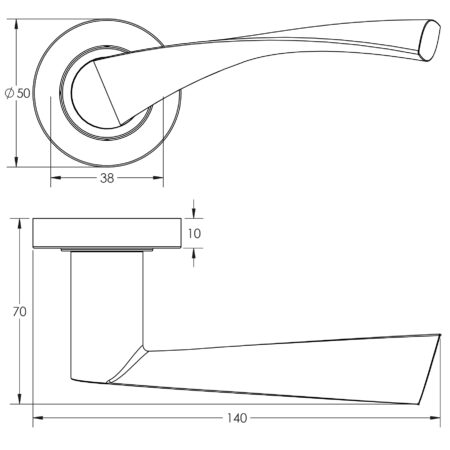 Twirl Black Door Handle - Image 2