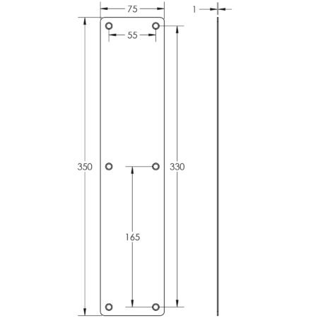 Nero Fingerplates 350x75mm Black - Image 2