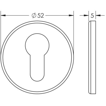 Stainless Steel Euro profile Escutcheons Grade 304 52x5mm Grade 201 Satin Stainless Steel - Image 2