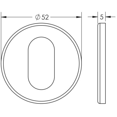 Stainless Steel Oval Profile Escutcheons Grade 304 52x5mm Satin Stainless Steel - Image 2