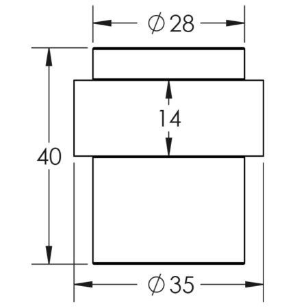 Stainless Steel Floor Mounted Door Stops 40x35mm Satin Stainless Steel - Image 2