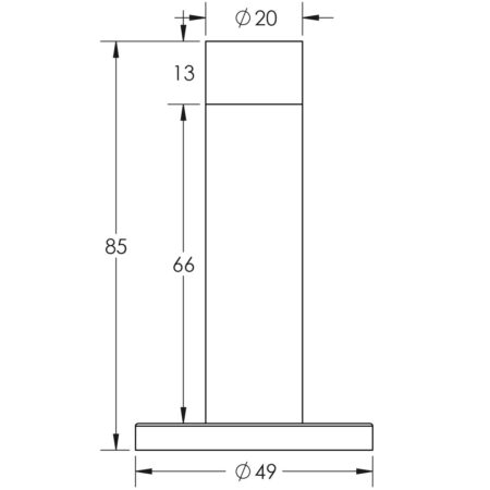 Stainless Steel Wall Mounted Door Stops 80x48mm Satin Stainless Steel - Image 2