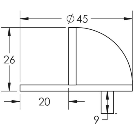 Satin Stainless Steel Oval Floor Mounted Door Stop - Image 2