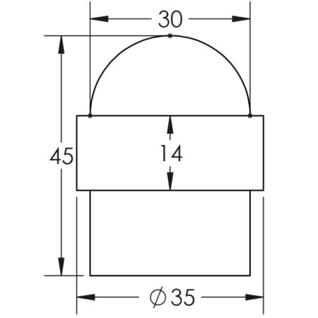 Stainless Steel Floor Mounted Door Stops 30x45mm Satin Stainless Steel - Image 2