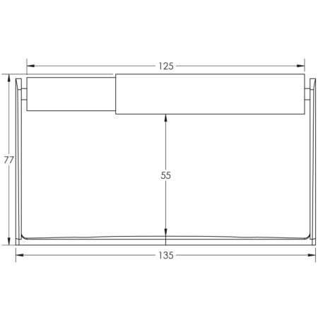 Stainless Steel Toilet Roll Holder 136x78mm Satin Stainless Steel - Image 2