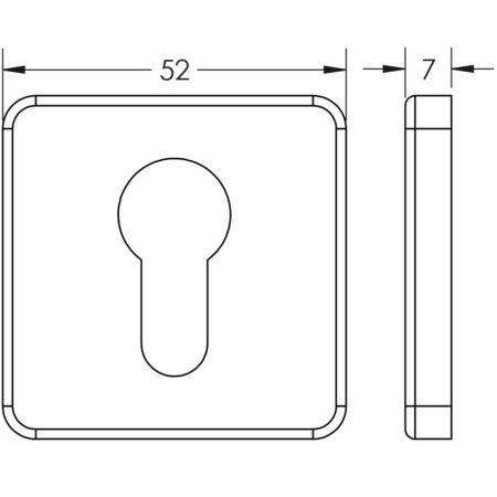 Square Euro Profile Escutcheon Grade 304 - Image 2