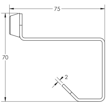 Frelan Stainless Steel Hat & Coat Hooks 75 mm Projection Satin Stainless Steel - 75 x 19mm - Image 2