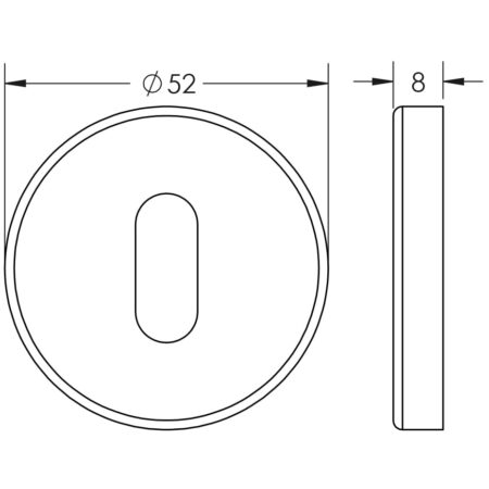 Frelan Stainless Steel Standard Keyway Escutcheons Grade 304 52x8mm Satin Stainless Steel - Image 2