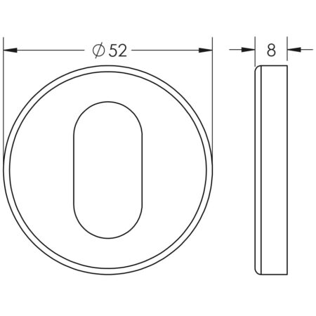 Stainless Steel Oval Profile Escutcheons Grade 304 52x8mm Satin Stainless Steel - Image 2