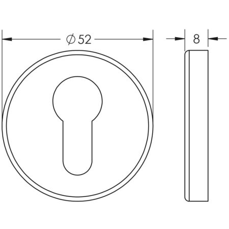 Stainless Steel Euro profile Escutcheons Grade 304 52x8mm JPS04.jpg Satin Stainless Steel - Image 2