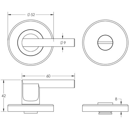 Frelan Stainless Steel Easy Turns & Releases with Indicator Grade 201 52x8mm Satin Stainless Steel - Image 2