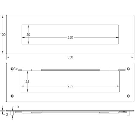 Stainless Steel Letterplates 330x100mm Satin Stainless Steel - Image 2